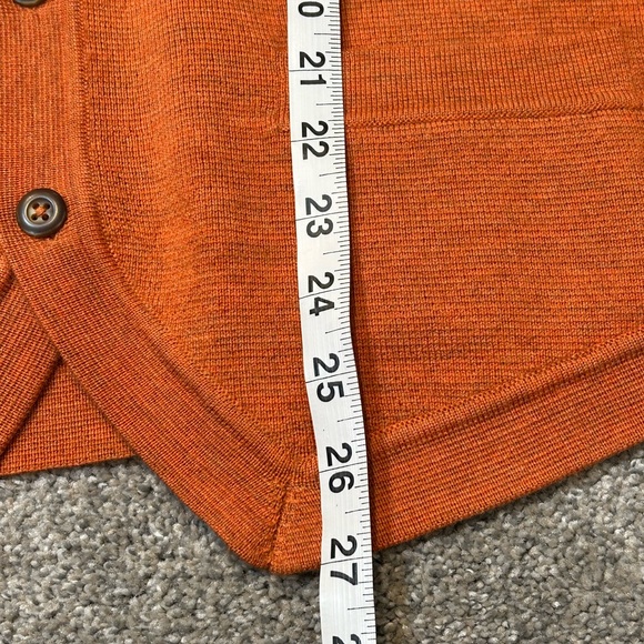 Vtg Belford RST/ORG Button Sweater Vest Gender Neutral Marino Wool Australia L - Picture 9 of 12